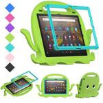 For Amazon Kindle Fire HD10 2021 Octopus Style EVA + PC Tablet Case with Strap(Grass Green)