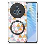 For Honor Magic5 Colored Drawing Leather Skin Magnetic Back Cover Phone Case(Rhombus)