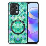 For Honor X7A Colored Drawing Leather Skin Magnetic Back Cover Phone Case(Emerald)