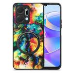 For Honor X7A Colored Drawing Leather Skin Magnetic Back Cover Phone Case(Colorful Cloud)