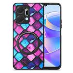 For Honor X7A Colored Drawing Leather Skin Magnetic Back Cover Phone Case(Purple Scales)