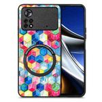 For Xiaomi Poco X4 Pro 5G Colored Drawing Leather Skin Magnetic Back Cover Phone Case(Magic Space)