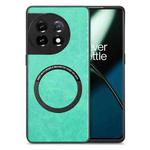For OnePlus 11 Solid Color Leather Phone Case(Green)