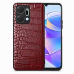 For Honor X7A Crocodile Grain Leather Back Cover Phone Case(Red)