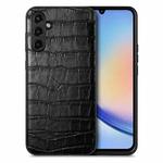 For Samsung Galaxy A34 5G Crocodile Grain Leather Back Cover Phone Case(Black)