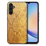 For Samsung Galaxy A34 5G Snakeskin Leather Back Cover Phone Case(Yellow)