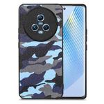 For Honor Magic5 Camouflage Leather Back Cover Phone Case(Blue)