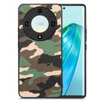 For Honor X9A Camouflage Leather Back Cover Phone Case(Green)