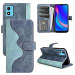 For TCL 305i Stitching Horizontal Flip Leather Phone Case(Blue)