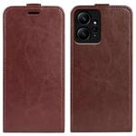 For Xiaomi Redmi Note 12 4G Global R64 Texture Vertical Flip Leather Phone Case(Brown)