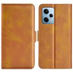 For Xiaomi Redmi Note 12 Pro 5G Global Dual-side Magnetic Buckle Horizontal Flip Leather Phone Case(Yellow)