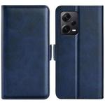For Xiaomi Redmi Note 12 Pro+ Dual-side Magnetic Buckle Horizontal Flip Leather Phone Case(Dark Blue)