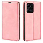 For Xiaomi Redmi Note 12 4G Global Retro-skin Magnetic Suction Leather Phone Case(Pink)