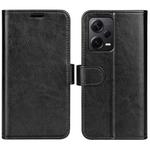 For Xiaomi Redmi Note 12 Pro+ Global R64 Texture Horizontal Flip Leather Phone Case(Black)
