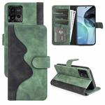 For Motorola Moto G72 Stitching Horizontal Flip Leather Phone Case(Green)