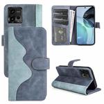 For Motorola Moto G72 Stitching Horizontal Flip Leather Phone Case(Blue)