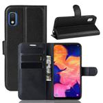 Litchi Texture Horizontal Flip PU Leather Case for Galaxy A10e, with Holder & Card Slots & Wallet(Black)