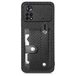 For Xiaomi Poco X4 Pro 5G Wristband Kickstand Card Wallet Back Cover Phone Case with Tool Knife(Black)