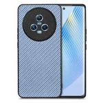 For Honor Magic5 Carbon Fiber Texture Leather Back Cover Phone Case(Blue)