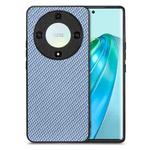 For Honor X9A Carbon Fiber Texture Leather Back Cover Phone Case(Blue)