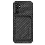 For Samsung Galaxy A34 5G Carbon Fiber Leather Card Magsafe Magnetic Phone Case(Black)