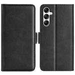 For Samsung Galaxy A34 Dual-side Magnetic Buckle Horizontal Flip Leather Phone Case(Black)