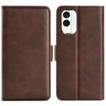 For Nokia X30 Dual-side Magnetic Buckle Horizontal Flip Leather Phone Case(Brown)