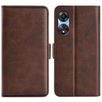 For OPPO A58 Dual-side Magnetic Buckle Horizontal Flip Leather Phone Case(Brown)