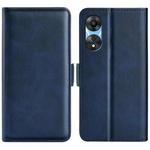 For OPPO A58 Dual-side Magnetic Buckle Horizontal Flip Leather Phone Case(Dark Blue)