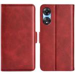 For OPPO A58 Dual-side Magnetic Buckle Horizontal Flip Leather Phone Case(Red)