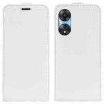 For OPPO A58 R64 Texture Single Vertical Flip Leather Phone Case(White)