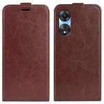 For OPPO A58 R64 Texture Single Vertical Flip Leather Phone Case(Brown)
