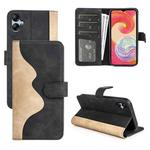 For Samsung Galaxy A04e Stitching Horizontal Flip Leather Phone Case(Black)