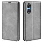 For OPPO A58 Retro-skin Magnetic Suction Leather Phone Case(Grey)