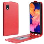 Crazy Horse Vertical Flip Leather Protective Case for Galaxy A10E(red)