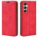 For Samsung Galaxy A34 5G Retro-skin Magnetic Suction Leather Phone Case(Red)
