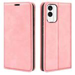 For Nokia X30 Retro-skin Magnetic Suction Leather Phone Case(Pink)