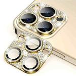 For iPhone 14 Pro / 14 Pro Max ENKAY Hat-Prince Blink Diamond Camera Lens Aluminium Alloy Tempered Glass Film(Gold)