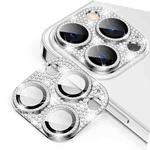 For iPhone 14 Pro / 14 Pro Max ENKAY Hat-Prince Blink Diamond Camera Lens Aluminium Alloy Tempered Glass Film(Silver)
