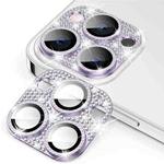 For iPhone 12 Pro ENKAY Hat-Prince Blink Diamond Camera Lens Aluminium Alloy Tempered Glass Film(LIght Purple)