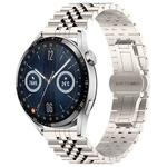 For Huawei Watch GT3 46mm Five Bull Half Round Stainless Steel Watch Band + Strap Removal Tool(Starlight Color)