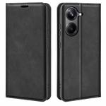 For Realme 10 Pro Retro-skin Magnetic Suction Leather Phone Case(Black)