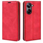 For Realme 10 Pro Retro-skin Magnetic Suction Leather Phone Case(Red)