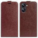 For Realme 10 4G R64 Texture Vertical Flip Leather Phone Case(Brown)