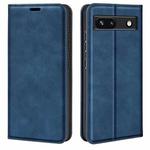 For Google Pixel 7a Retro-skin Magnetic Suction Leather Phone Case(Dark Blue)