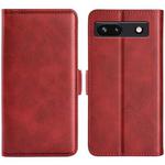 For Google Pixel 7a Dual-side Magnetic Buckle Leather Phone Case(Red)