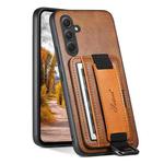 For Samsung Galaxy A54 5G Suteni H13 Card Wallet Wrist Strap Holder PU Phone Case(Brown)