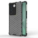 For vivo V27 / V27 Pro Shockproof Honeycomb Phone Case(Black)