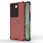 For vivo V27 / V27 Pro Shockproof Honeycomb Phone Case(Red)