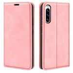 For Sony Xperia 10 V Retro-skin  Magnetic Suction Leather Phone Case(Pink)
